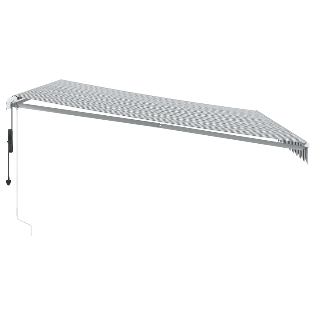 Copertină retractabilă automat cu LED, antracit/alb, 450x350 cm GartenMobel Dekor