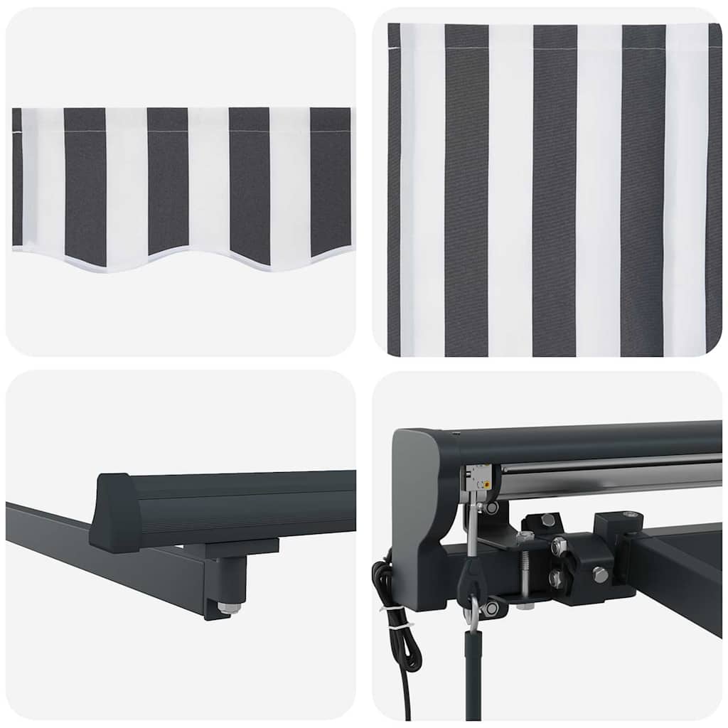 Cortina Retractabilă Antracit și Alb 450 × 300 cm GartenMobel Dekor