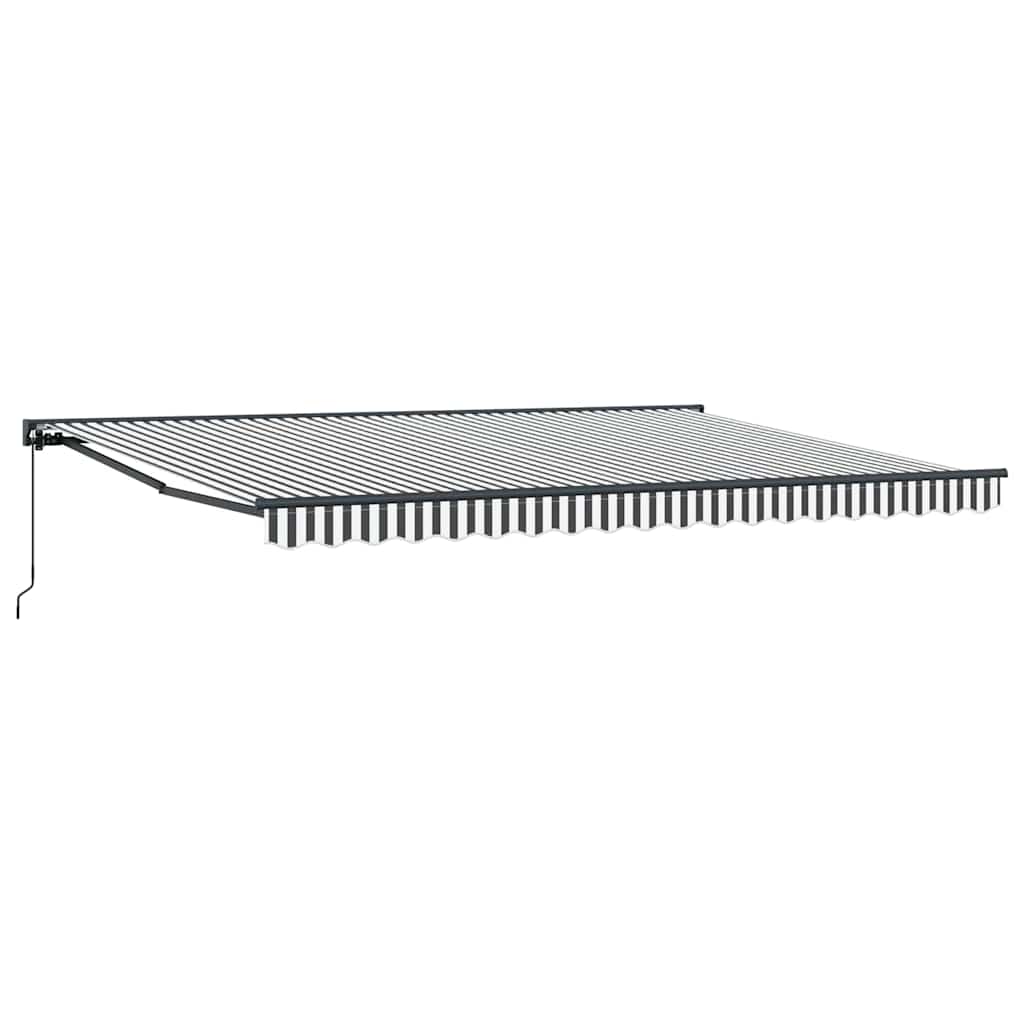 Cortina Retractabilă Manual Antracit și Alb 450 × 300 cm GartenMobel Dekor