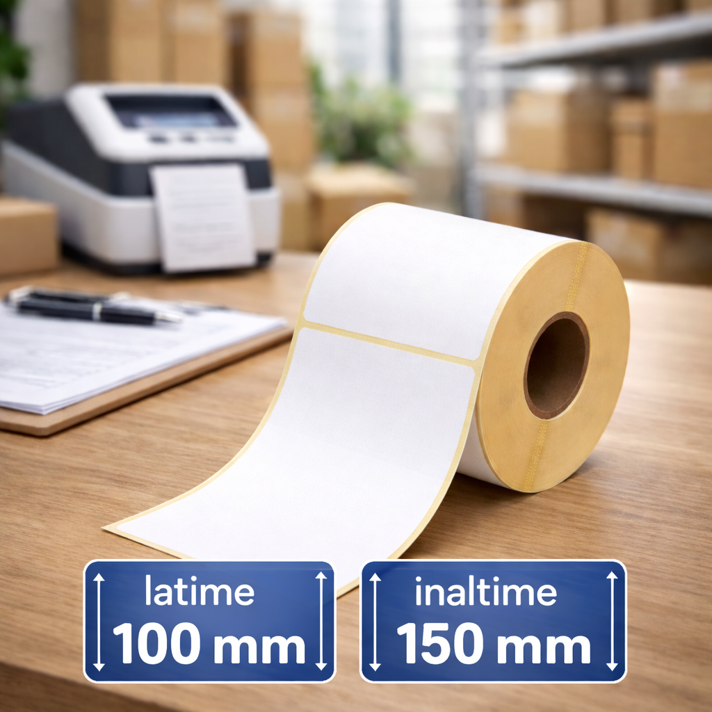 Etichete termice 100x150 mm, rola 300 bucati autoadezive MultiMark GlobalProd