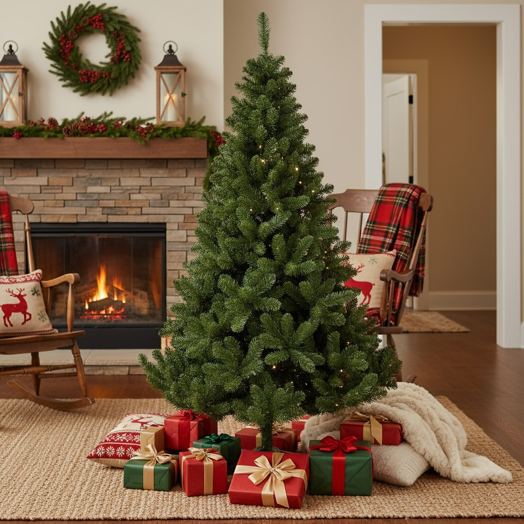 Brad artificial 220 cm cu 14 niveluri – diametru 138 cm, 89 ramuri robuste – model premium natural MultiMark GlobalProd