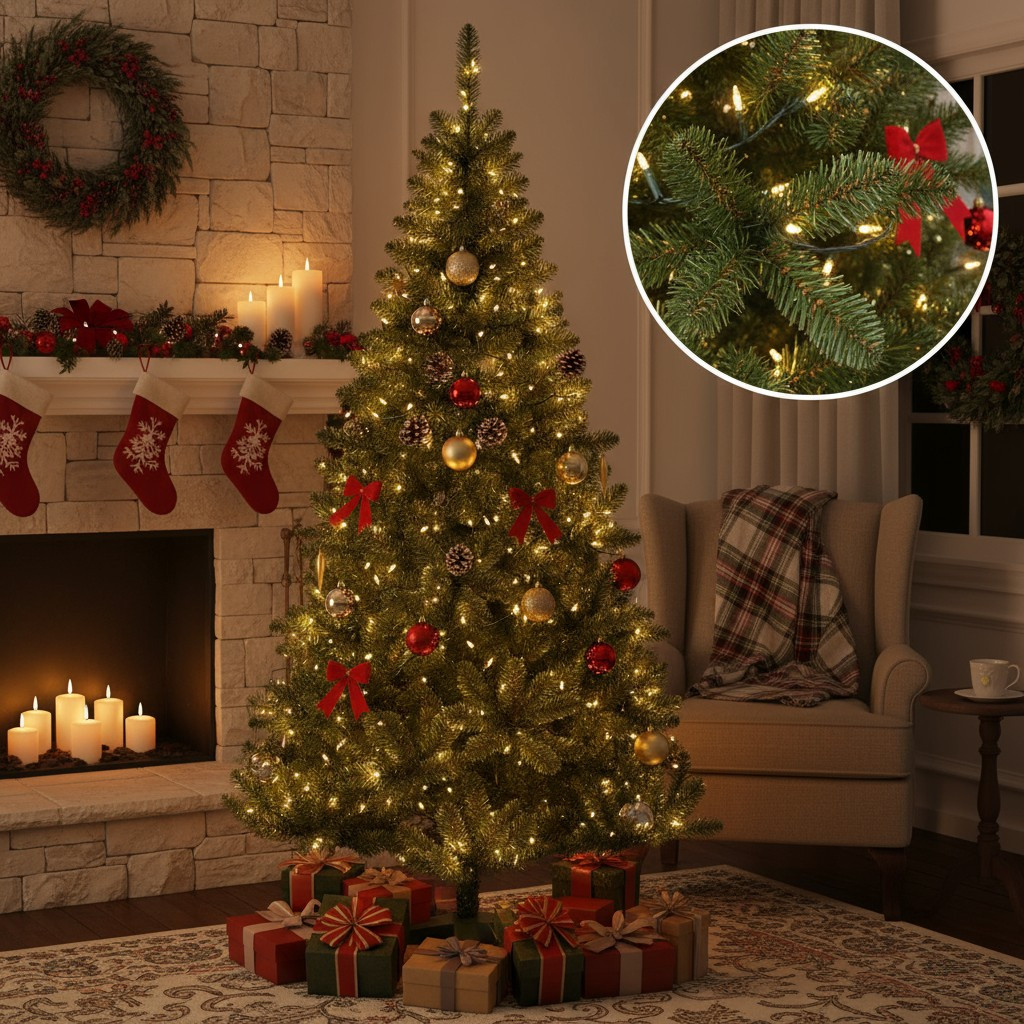 Brad artificial 220 cm cu 14 niveluri – diametru 138 cm, 89 ramuri robuste – model premium natural MultiMark GlobalProd