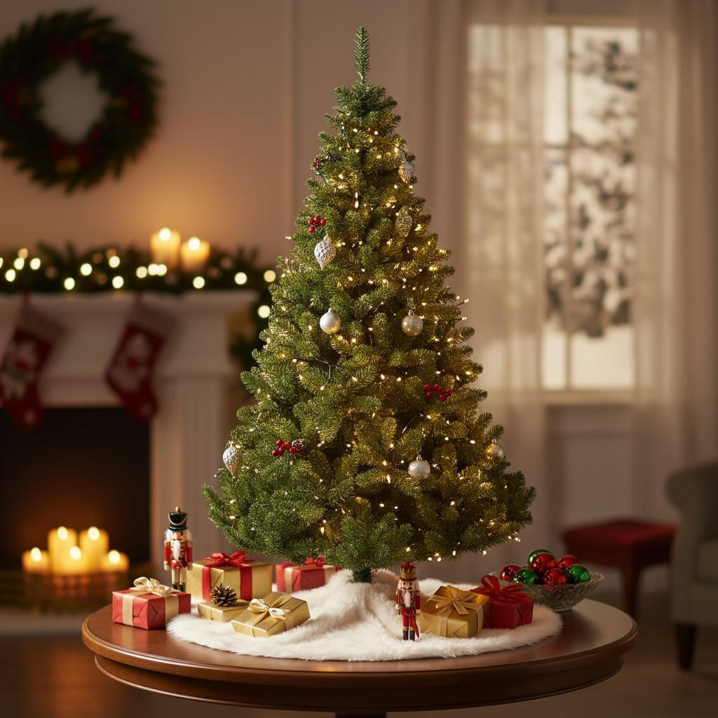 Brad artificial premium 240 cm – baza 158 cm, 15 niveluri dense, 97 ramuri, 631 ace – aspect natural deluxe MultiMark GlobalProd