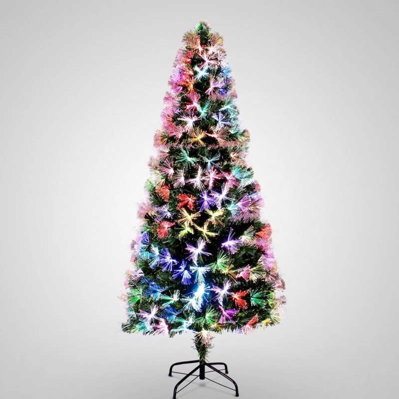Brad artificial, fibra optica multicolora, inaltime 180 cm, suport metalic MultiMark GlobalProd