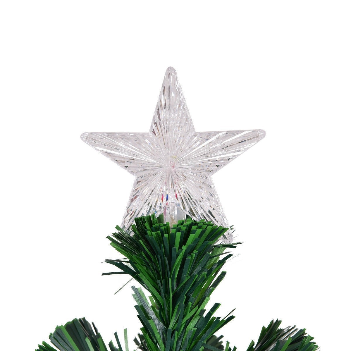 Brad artificial, iluminat cu fibra optica si led-uri, 180 cm, suport metalic inclus MultiMark GlobalProd