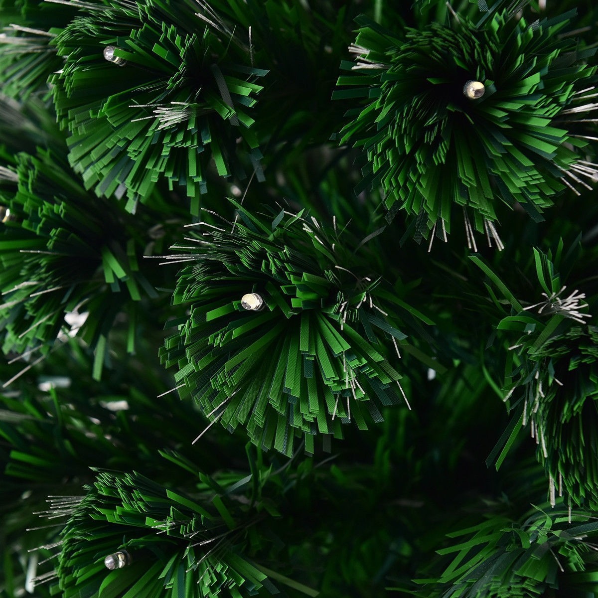 Brad artificial, iluminat cu fibra optica si led-uri, 180 cm, suport metalic inclus MultiMark GlobalProd