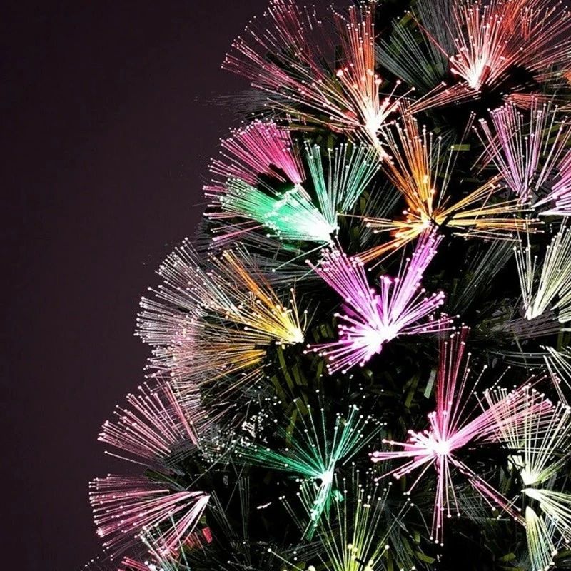 Brad artificial cu fibra optica lunga, ramuri flexibile, 210 cm, suport metalic inclus MultiMark GlobalProd