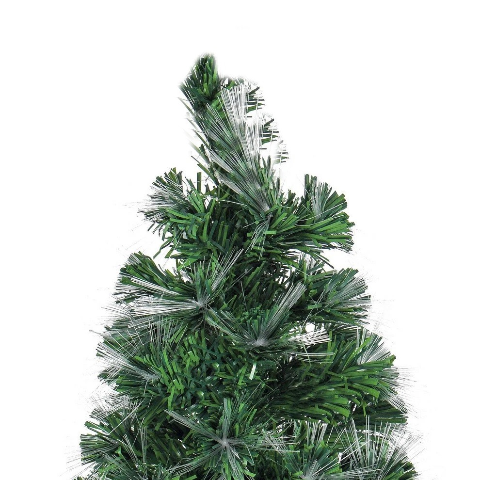 Brad artificial cu fibra optica lunga, ramuri flexibile, 210 cm, suport metalic inclus MultiMark GlobalProd