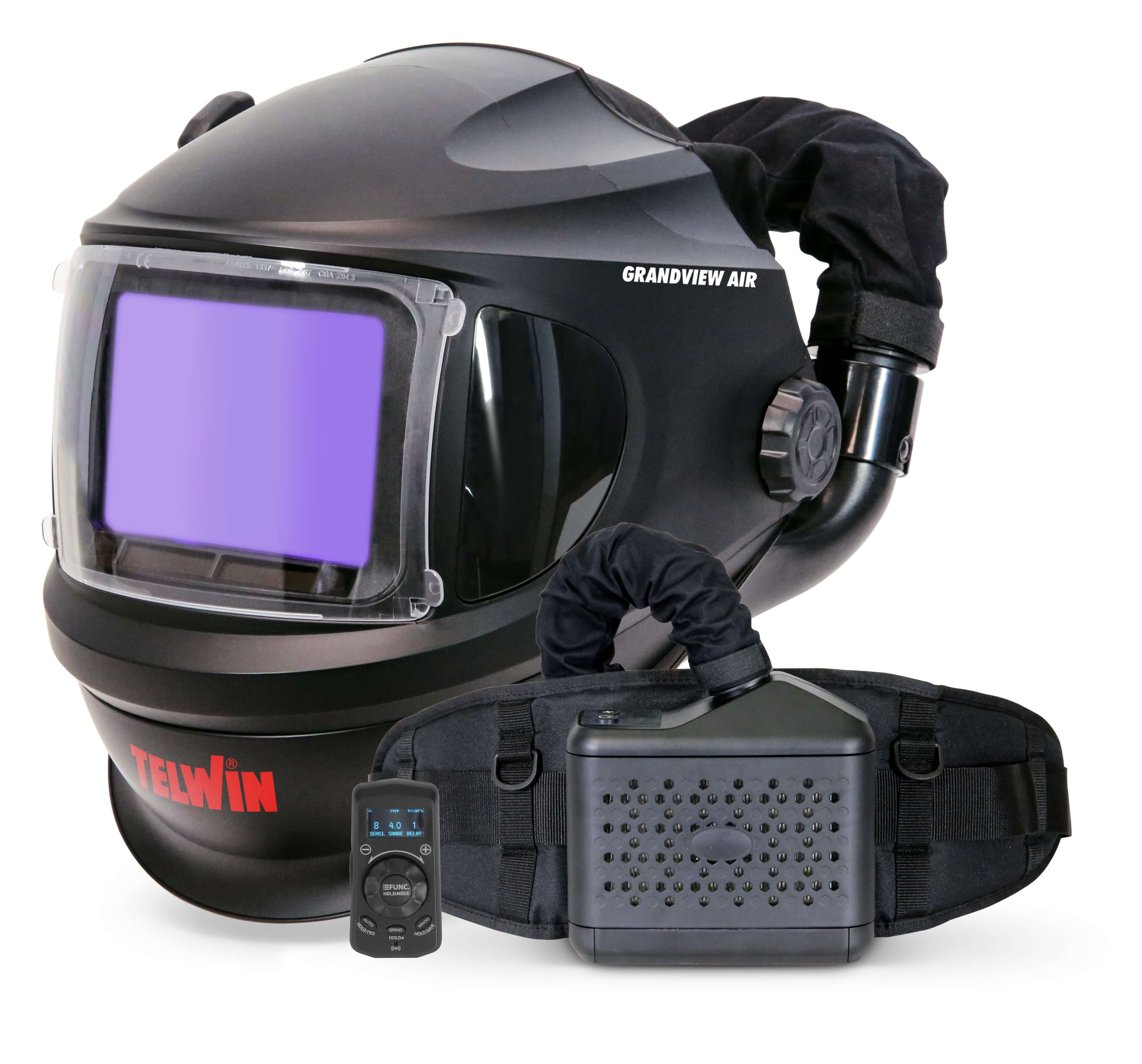 GRANDVIEW AIR PAPR - Masca de sudura automata Telwin, cu sistem respirator purificator de aer WeldLand Equipment