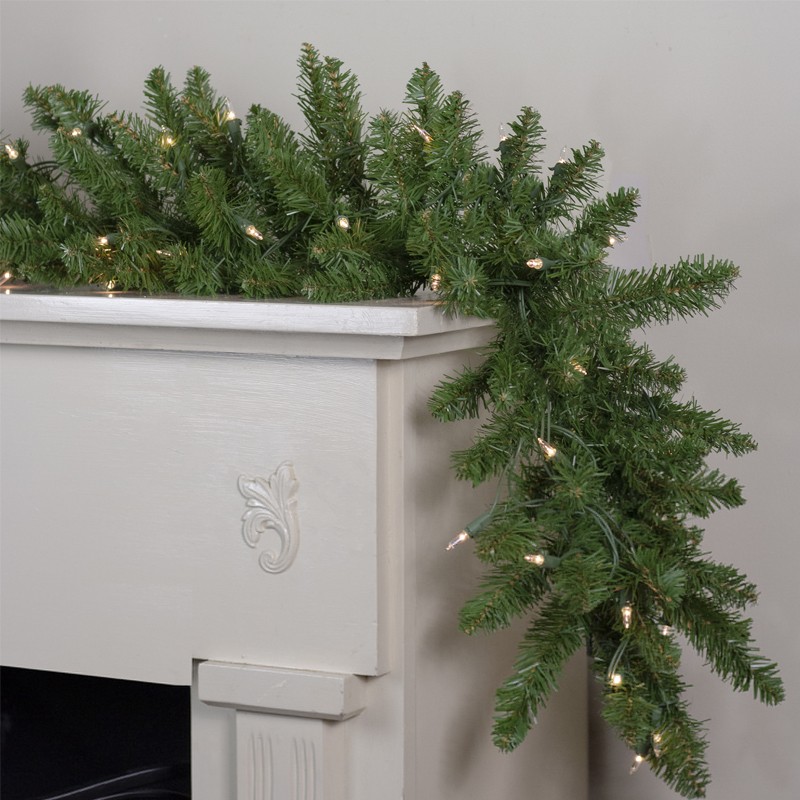 Ghirlanda groasa decorativa din brad artificial, molid scandinav, lungime 5.4 m, verde natural, aspect bogat MultiMark GlobalProd