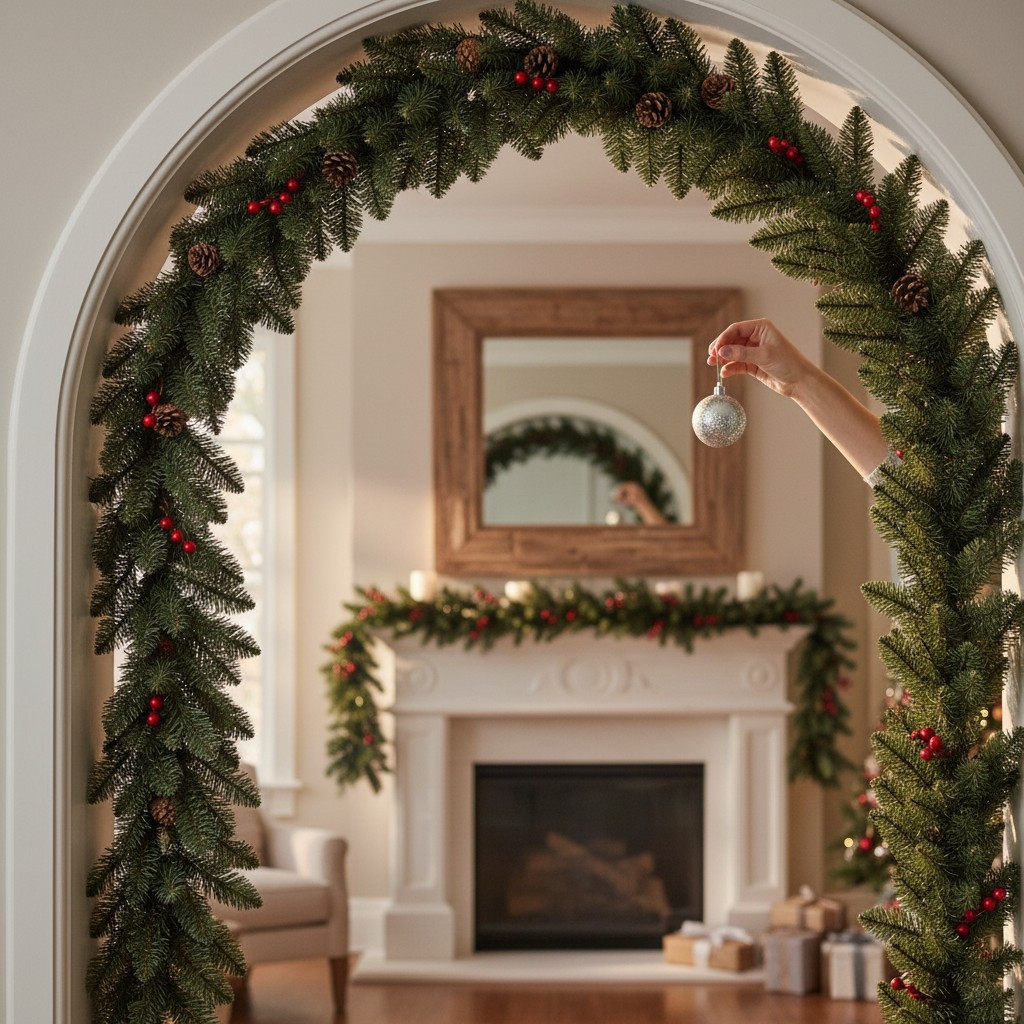 Ghirlanda groasa decorativa din brad artificial, molid scandinav, lungime 5.4 m, verde natural, aspect bogat MultiMark GlobalProd