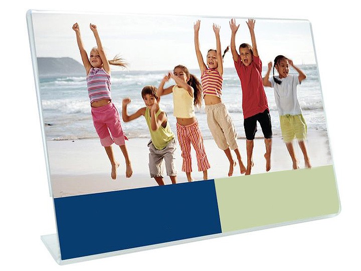 Rama foto plexiglas, format a4, landscape, suport de birou tip l transparent MultiMark GlobalProd
