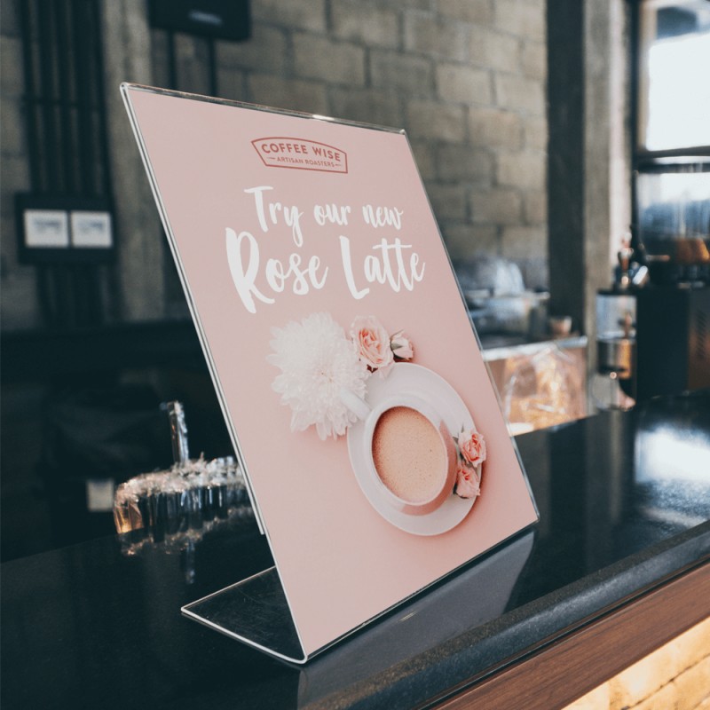 Rama foto plexiglas, format a4, landscape, suport de birou tip l transparent MultiMark GlobalProd