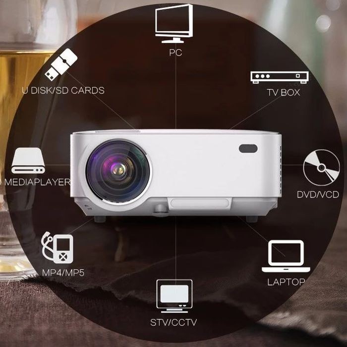 Video proiector led full hd, 2200 lm, usb hdmi slot sd, telecomanda, procart MultiMark GlobalProd