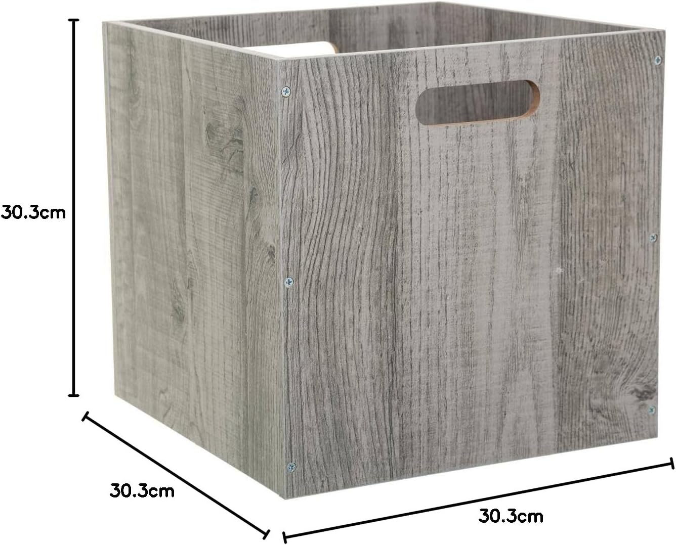 Cutie depozitare 5Five din lemn MDF, pentru raft, 30x30x30 cm, gri Household NewTrend