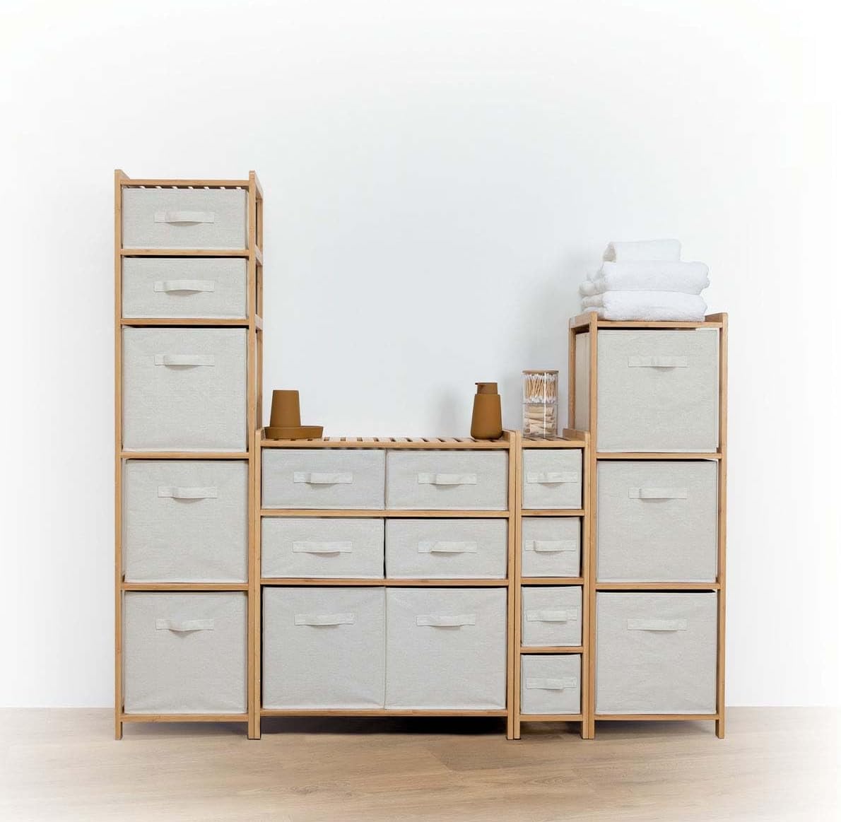 Dulap 5Five Tidy Box cu 5 rafturi, bambus, 35x33x144 cm, natur Household NewTrend