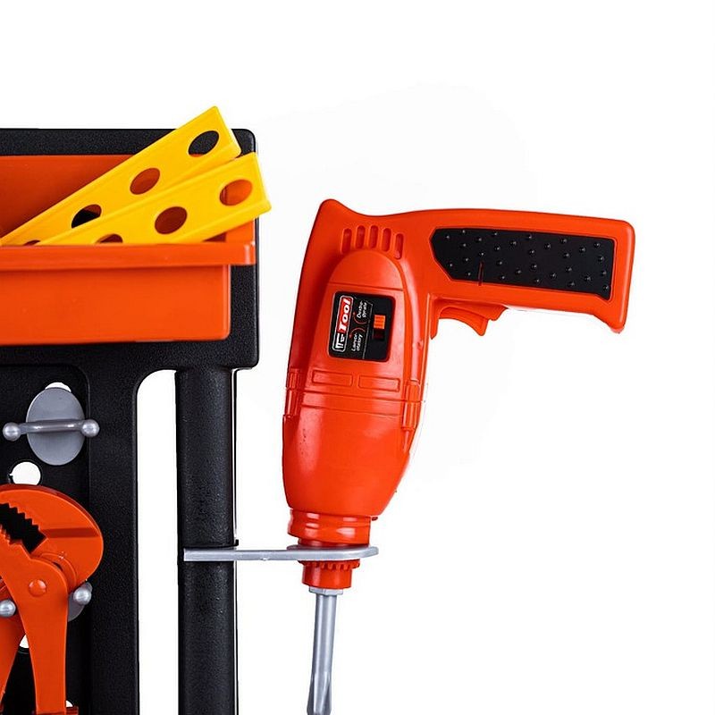 Banc de scule pentru copii, 68x58x33 cm, atelier 50 piese constructii, ceas MultiMark GlobalProd