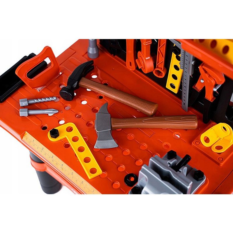 Banc de scule pentru copii, 68x58x33 cm, atelier 50 piese constructii, ceas MultiMark GlobalProd