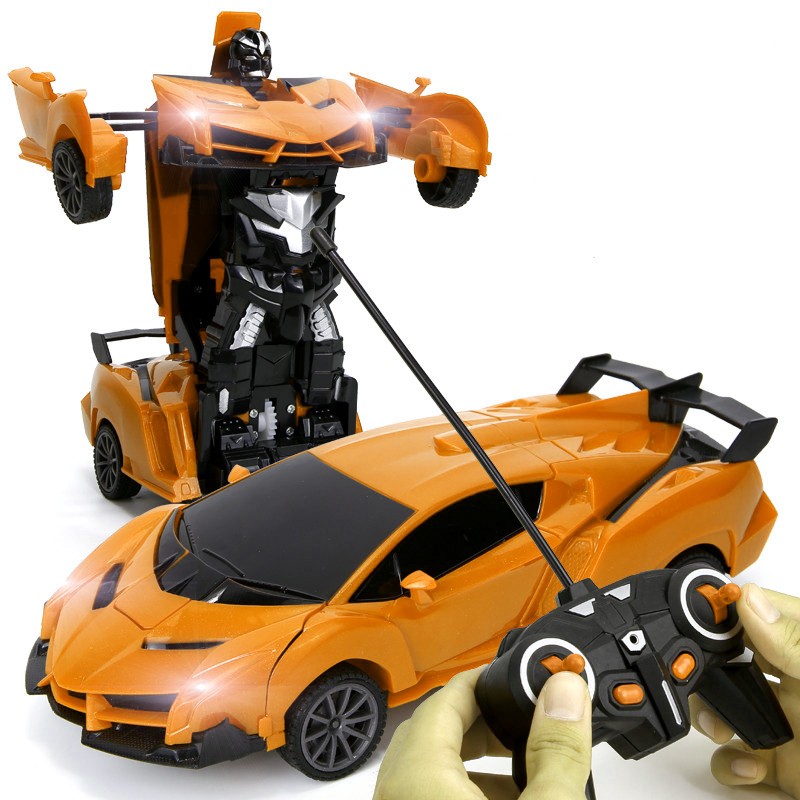 Masina robot cu telecomanda, transformare automata, rotire 360 grade, lumini MultiMark GlobalProd