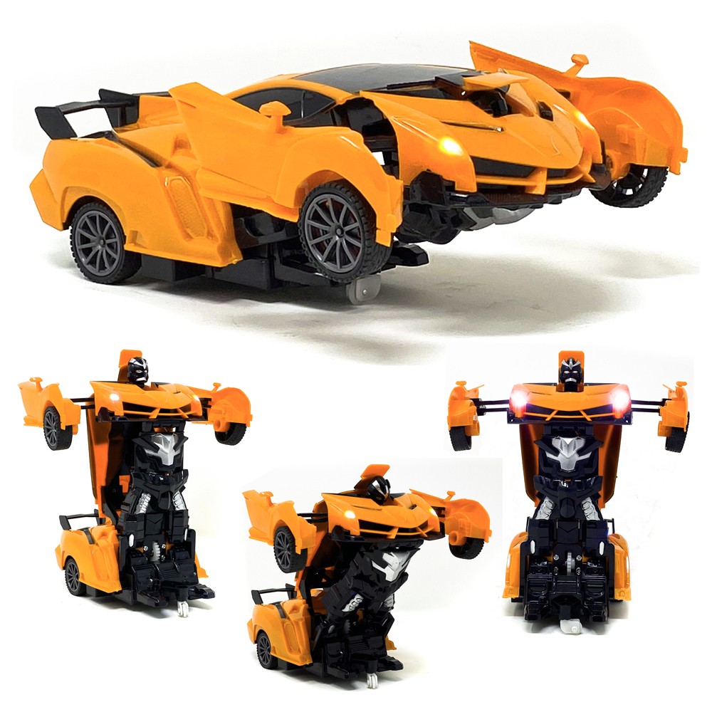 Masina robot cu telecomanda, transformare automata, rotire 360 grade, lumini MultiMark GlobalProd