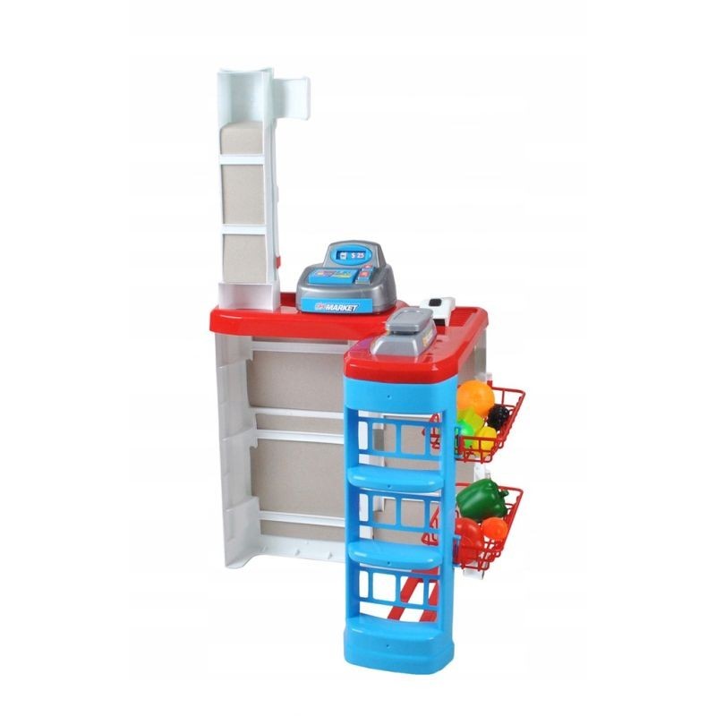 Set supermarket, 24 accesorii, lumini, efecte sonore, carucior cumparaturi, casa de marcat, 82x50x44 cm MultiMark GlobalProd