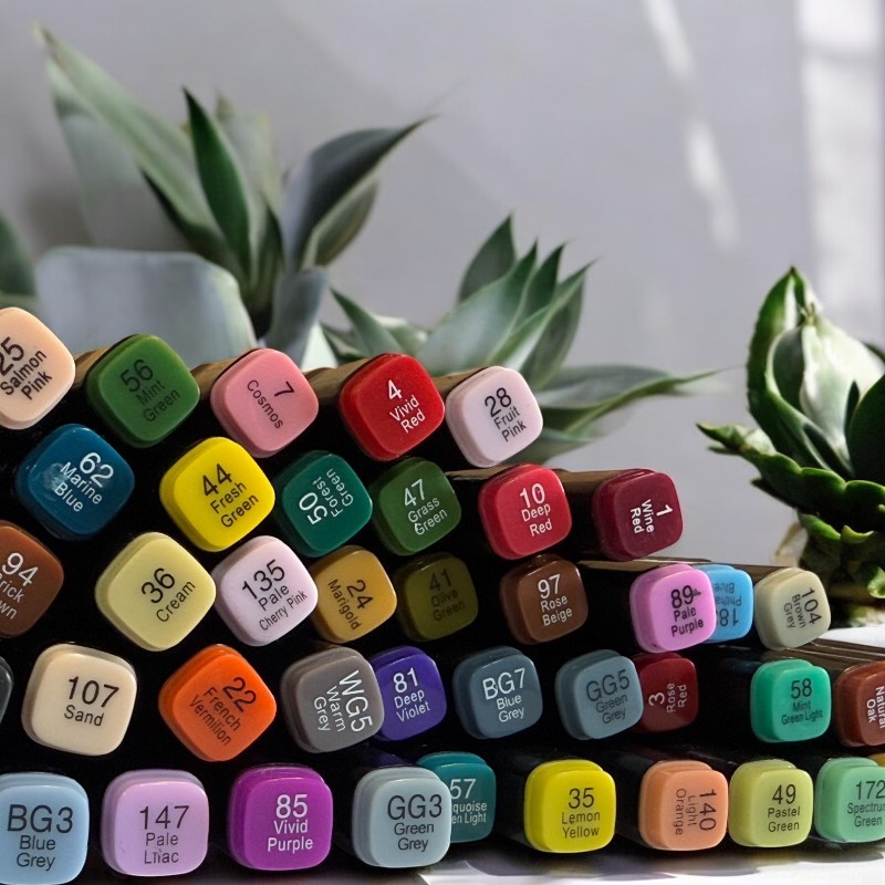 Set 80 markere colorate cu varf dublu, geanta depozitare MultiMark GlobalProd