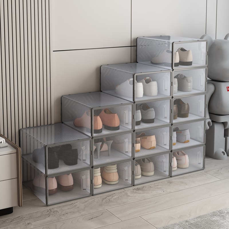 Cutie depozitare incaltaminte, inchidere cu capac, transparenta, 33.5 x 23 x 14 cm, material plastic MultiMark GlobalProd