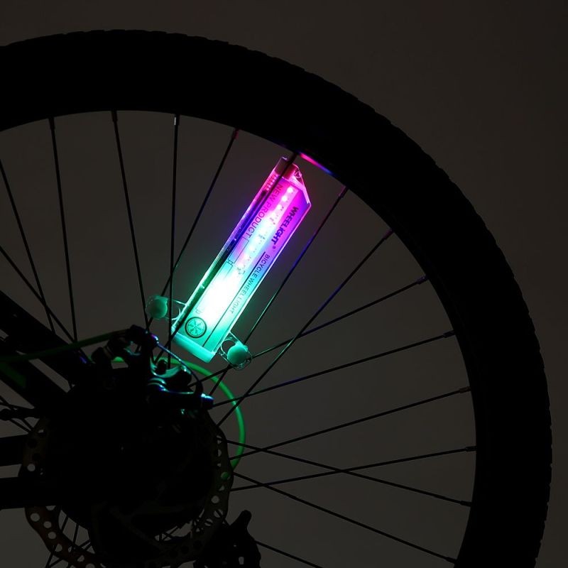 Lumina spita bicicleta 32 led-uri, 4 culori, 30 modele glow, baterii aaa MultiMark GlobalProd
