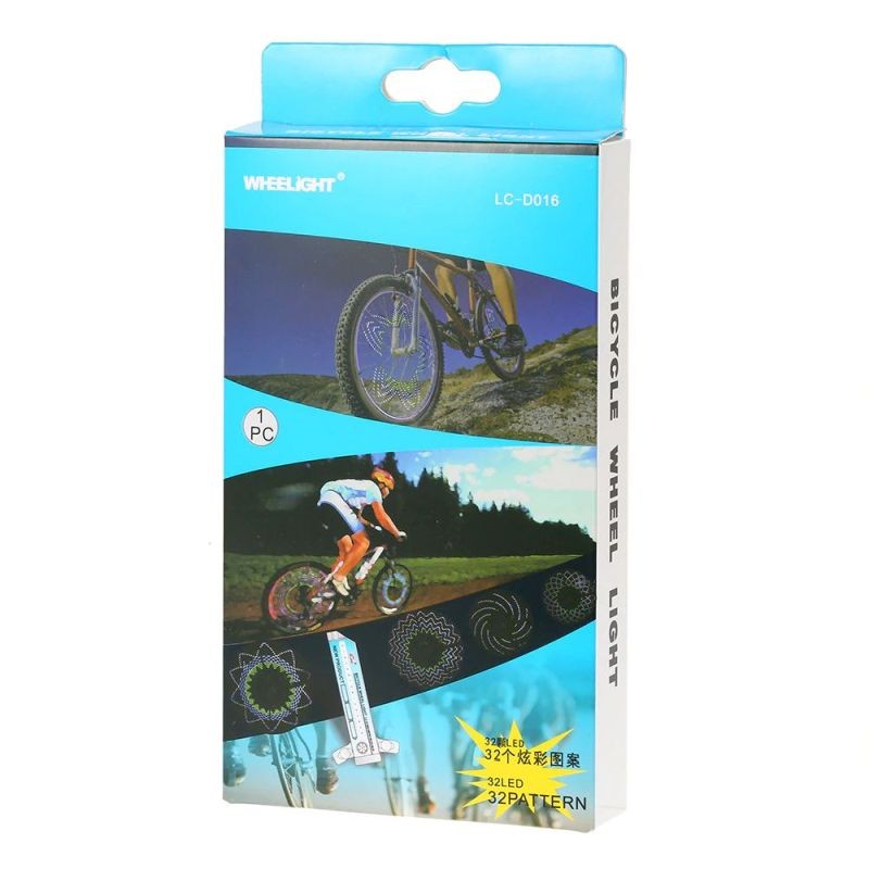 Lumina spita bicicleta 32 led-uri, 4 culori, 30 modele glow, baterii aaa MultiMark GlobalProd