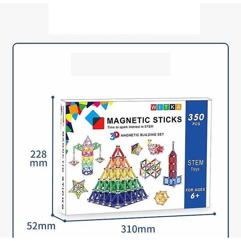Set constructie magnetic 3d, 350 piese, multicolor, educativ, interactiv, varsta 6+, procart MultiMark GlobalProd