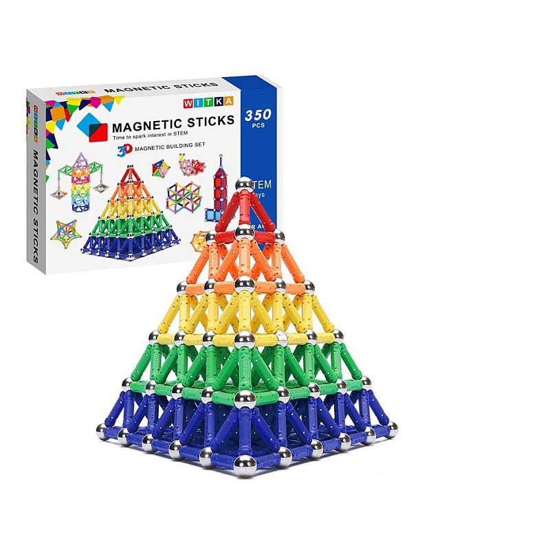 Set constructie magnetic 3d, 350 piese, multicolor, educativ, interactiv, varsta 6+, procart MultiMark GlobalProd