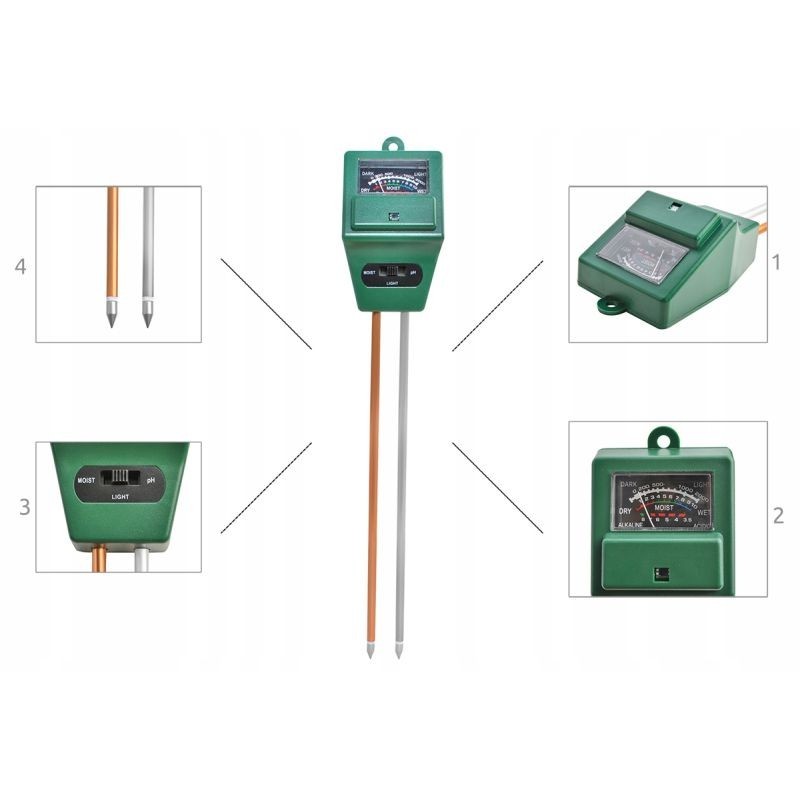 Tester pentru sol 3 in 1, ph, umiditate, lumina, 2 sonde, inaltime 29.3 cm MultiMark GlobalProd