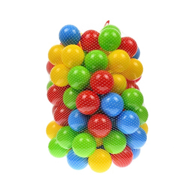 Set 100 mingi multicolore plastic, diametru 5.5 cm, pentru spatiu de joaca, cort sau piscine MultiMark GlobalProd