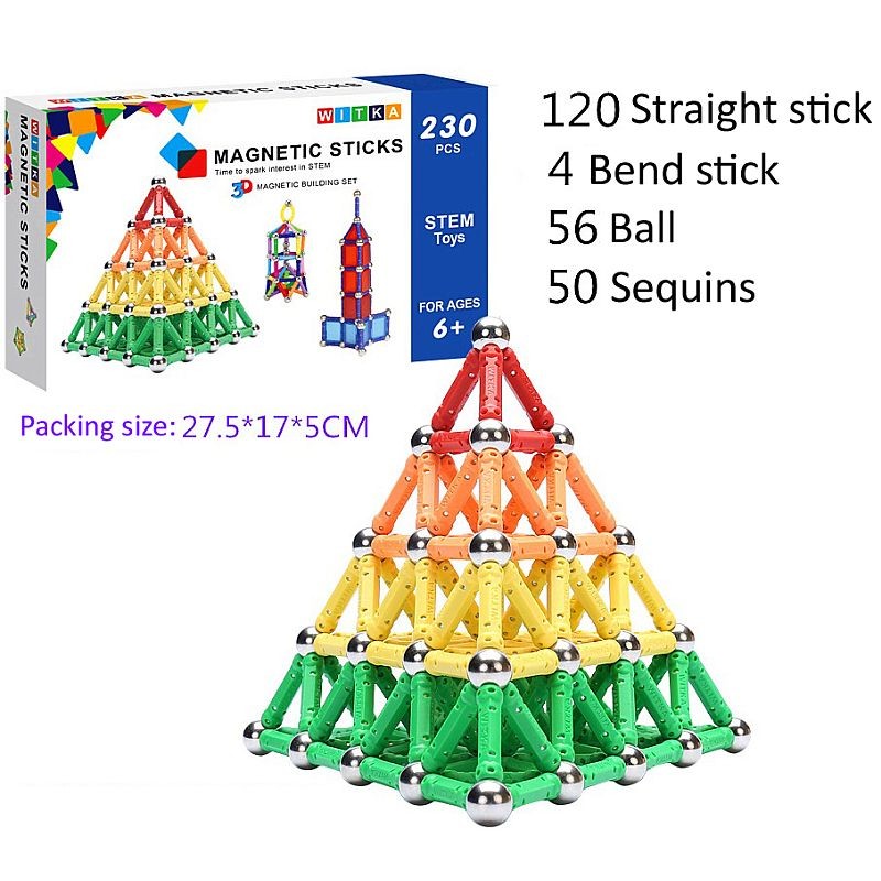 Set constructie magnetic 3d, 230 piese, joc educativ creativ, varsta 6+, procart MultiMark GlobalProd