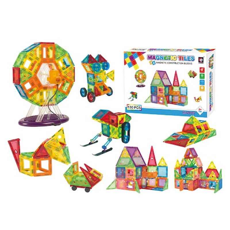 Set constructie magnetic 3d, diferite forme si culori, 130 piese MultiMark GlobalProd