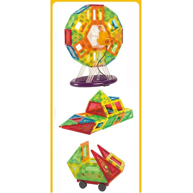 Set constructie magnetic 3d, diferite forme si culori, 130 piese MultiMark GlobalProd