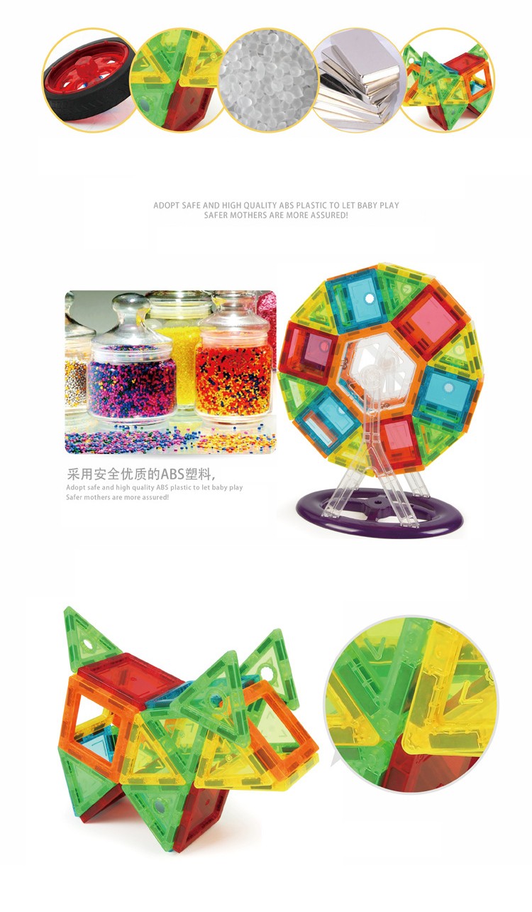 Set constructie magnetic 3d, diferite forme si culori, 130 piese MultiMark GlobalProd