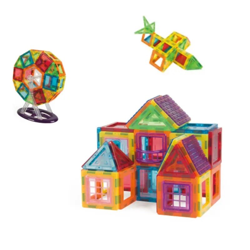 Set constructie magnetic 3d, diferite forme si culori, 130 piese MultiMark GlobalProd