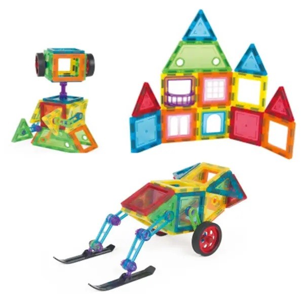Set constructie magnetic 3d, diferite forme si culori, 130 piese MultiMark GlobalProd