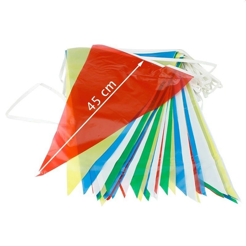 Banner stegulete, 48 steaguri multicolore, lungime ghirlanda 30 m, poliester MultiMark GlobalProd