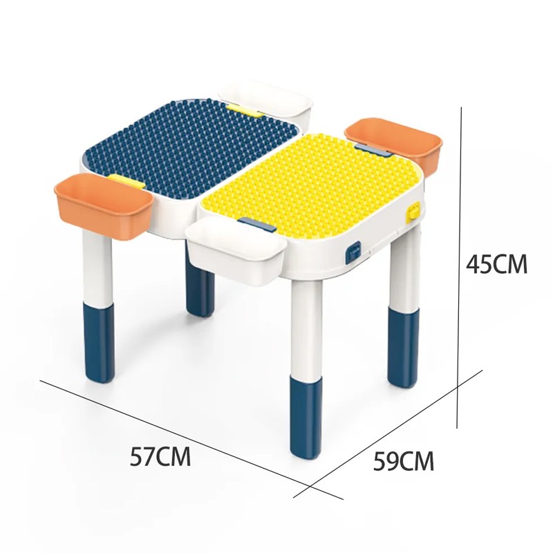 Masuta multifunctionala, doua suprafete, compatibila lego, activitati si cuburi constructii, pliabila, 57x59x45 cm MultiMark GlobalProd