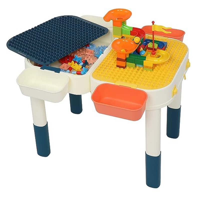 Masuta multifunctionala, doua suprafete, compatibila lego, activitati si cuburi constructii, pliabila, 57x59x45 cm MultiMark GlobalProd