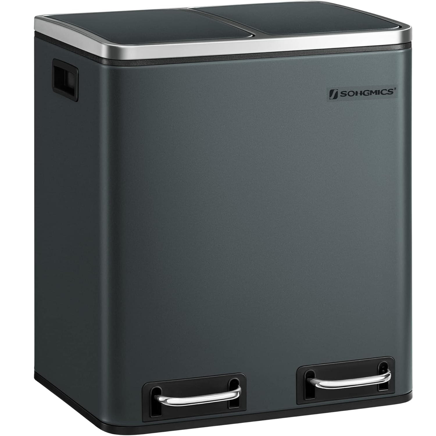 SONGMICS Cos de gunoi din inox cu 2 compartimente colectare selectiva, cu galeti interioare, 2x15litri, gri Household NewTrend