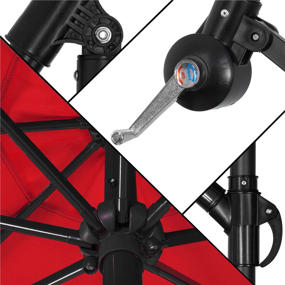 Umbrela de gradina cu brat lateral banana, cu husa, 300cm, rosu Household NewTrend