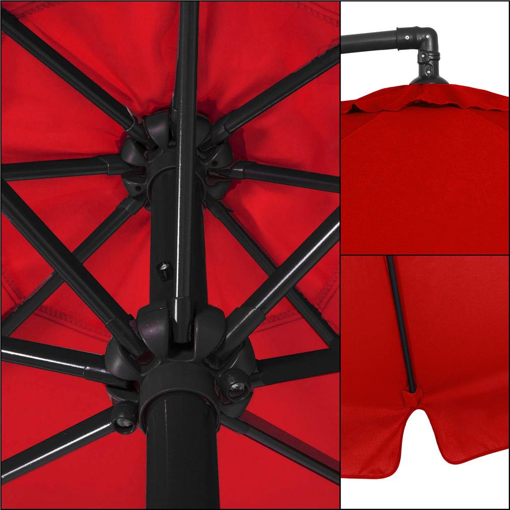 Umbrela de gradina cu brat lateral banana, cu husa, 300cm, rosu Household NewTrend