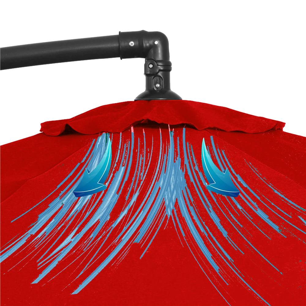 Umbrela de gradina cu brat lateral banana, cu husa, 300cm, rosu Household NewTrend