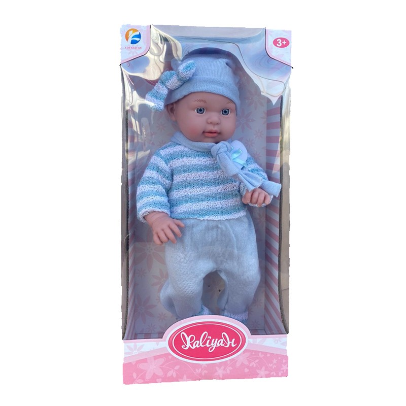 Papusa bebelus, aspect realistic, hainute incluse, caciula, inaltime 45 cm MultiMark GlobalProd