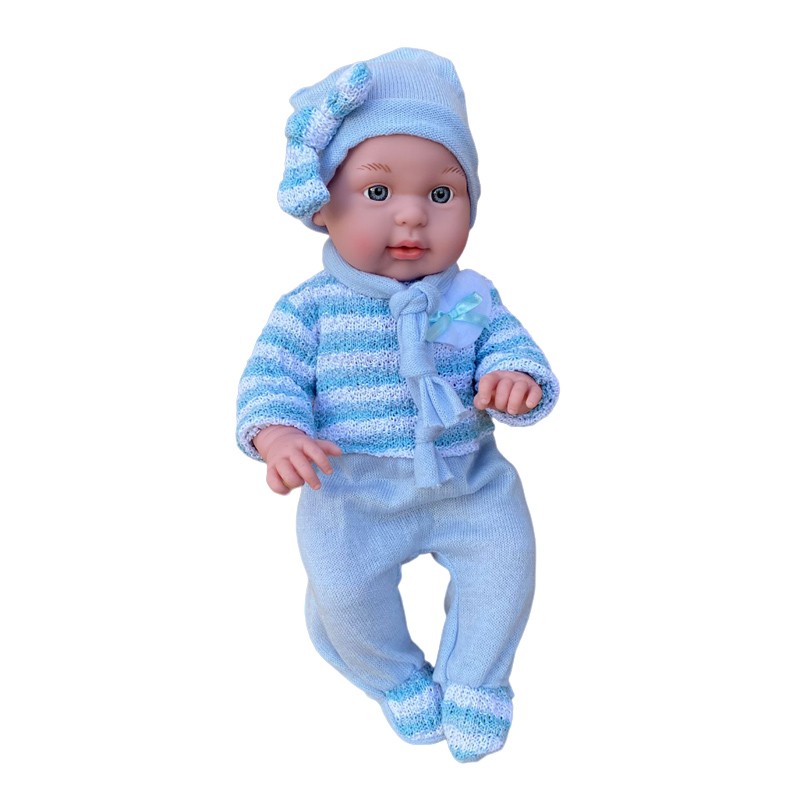 Papusa bebelus, aspect realistic, hainute incluse, caciula, inaltime 45 cm MultiMark GlobalProd