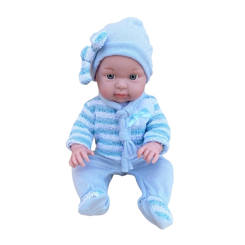 Papusa bebelus, aspect realistic, hainute incluse, caciula, inaltime 45 cm MultiMark GlobalProd