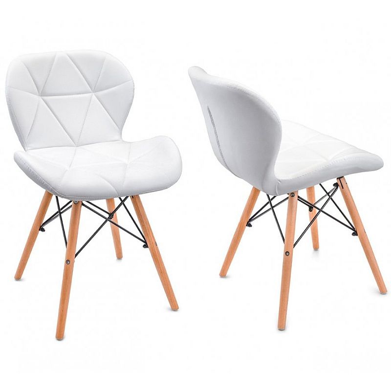 Scaun in stil scandinav, cadru din lemn, tapiterie piele eco, maxim 120 kg, cadru natur MultiMark GlobalProd